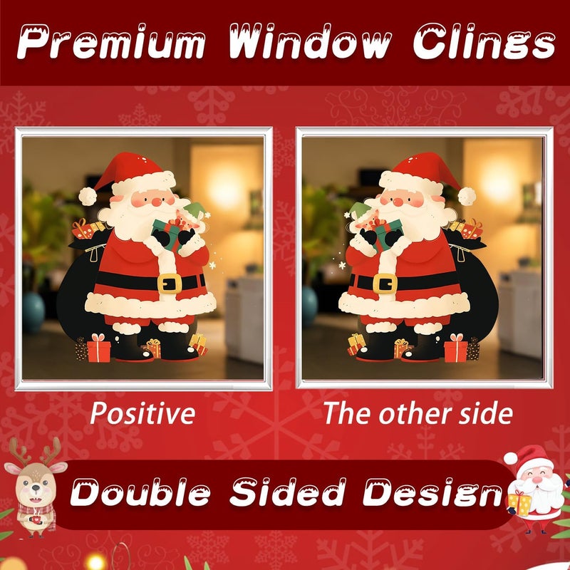 MAGLOGY Christmas Window Clings143 Pcs, Xmas Glass Stickers Window Decals Christmas Decorations Santa, Snowflakes, Reindeer, Snowman - Winter Holiday Windows Decor for Festive Spirit - Image 4